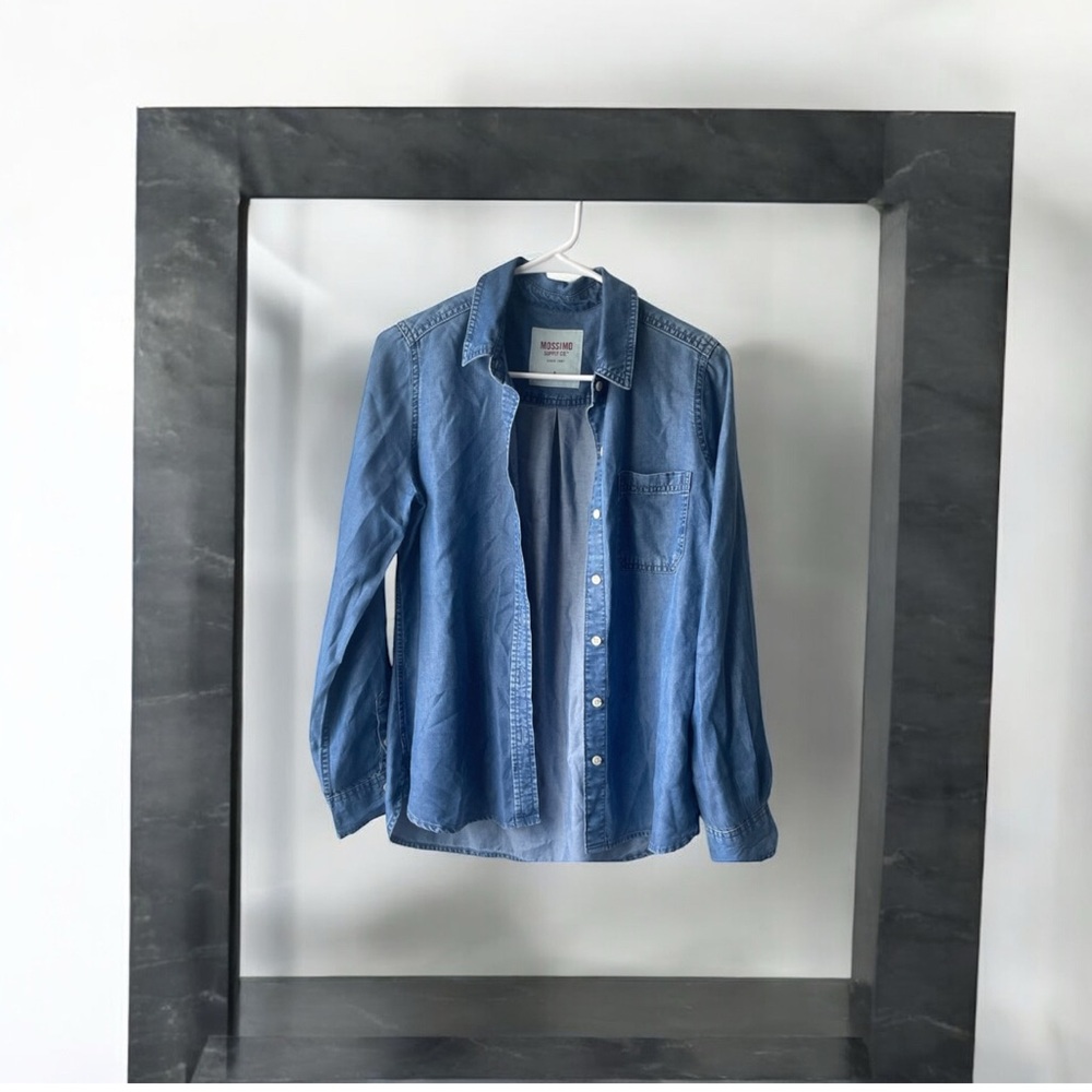 Mossimo Supply Co. Blue Button Down Shirt - Picture 7 of 7